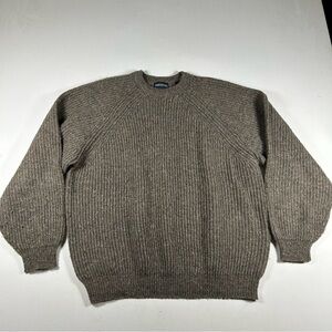 Vintage 80's John Henry 100% Virgin Wool Men's Sweater XL Ribbed Knit Speckled
